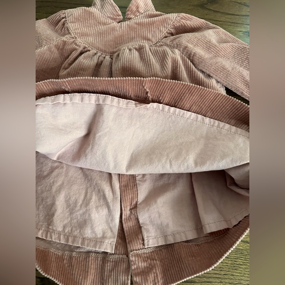 Bonpoint Long-sleeve Corduroy Dress in Peachy Pink, Size 12M - Picture 6 of 6
